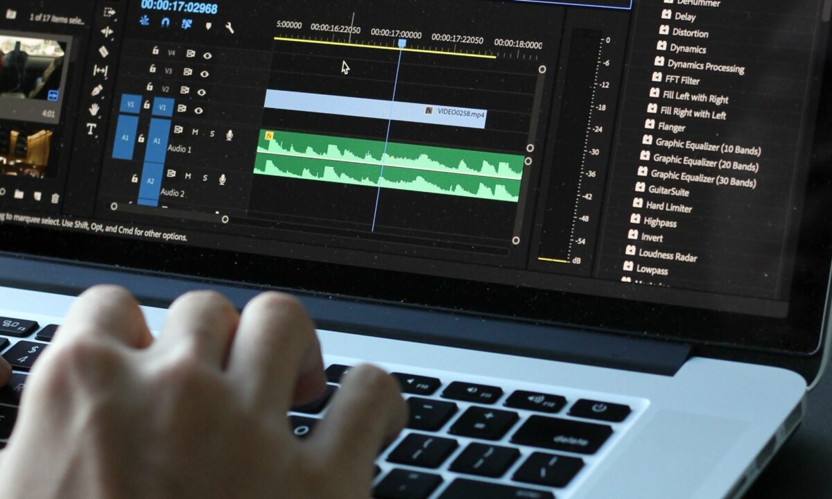 A video content editor working on a real estate video project for property listings and online awareness