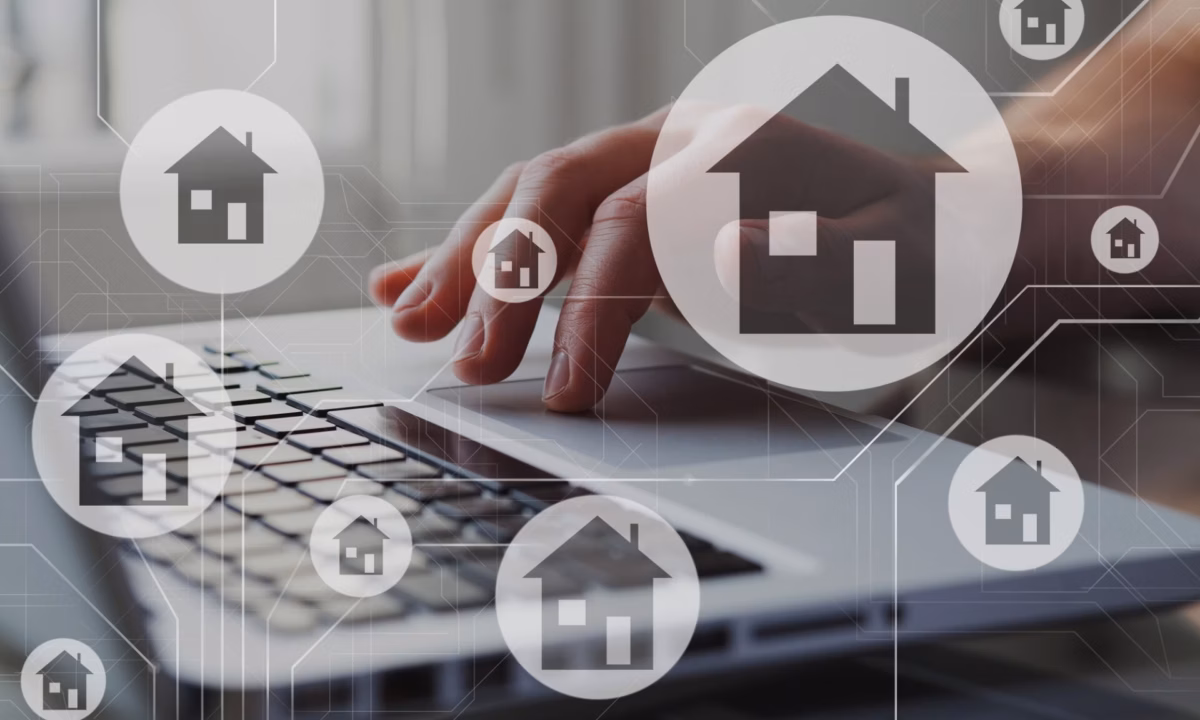 A person searches for a property for sale on a realtor's website.