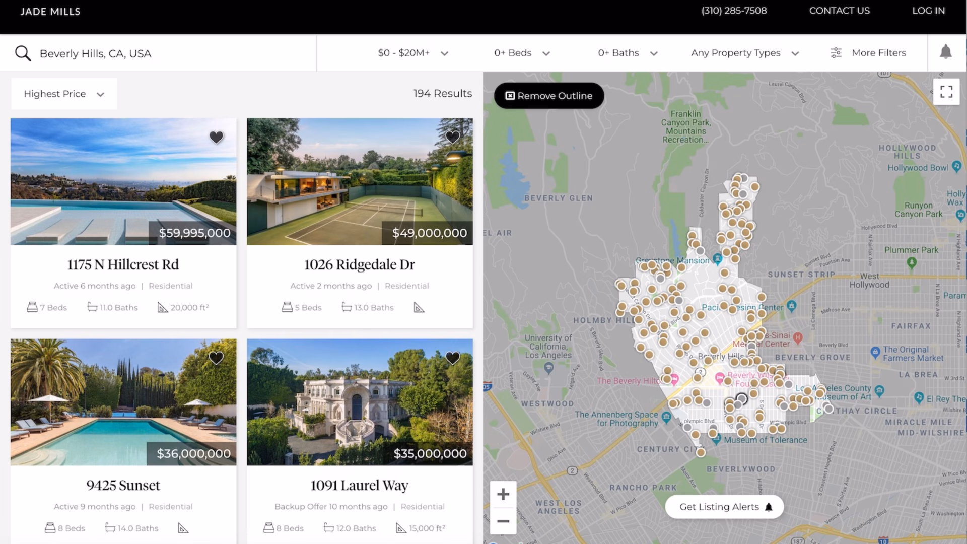 A sample preview of Luxury Presence's IDX/MLS integration, illustrating what is IDX in real estate websites