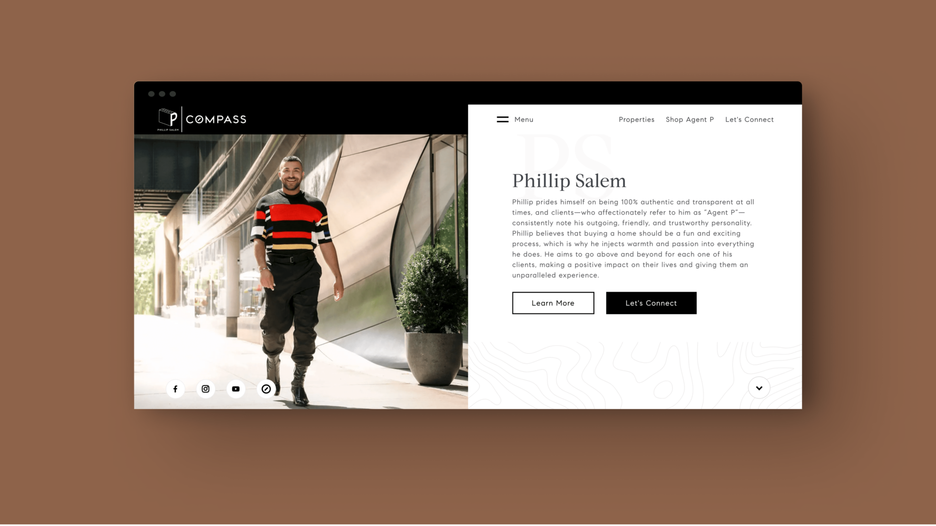 Phillip Salem - New York Real Estate Agent website screenshot, designed and created by Luxury Presence.
