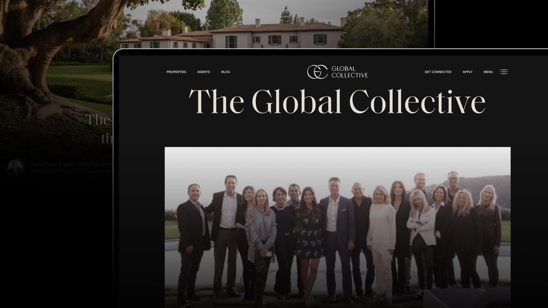 Global Collective landing page screenshot created and designed by Luxury Presence.