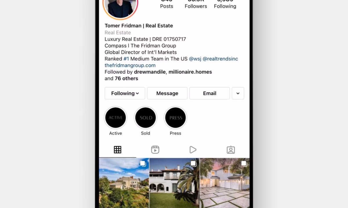 A good example of a real estate agent using Instagram to demonstrate their expertise.