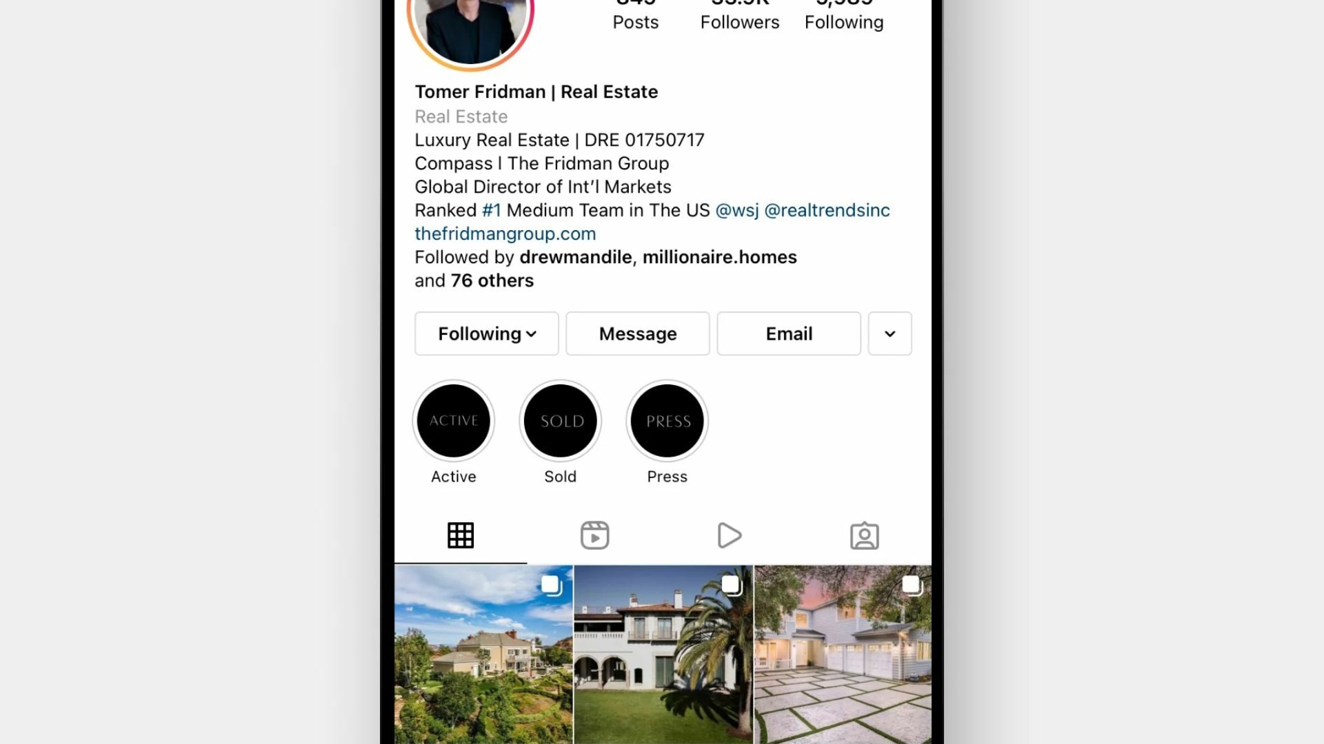 A good example of a real estate agent using Instagram to demonstrate their expertise.