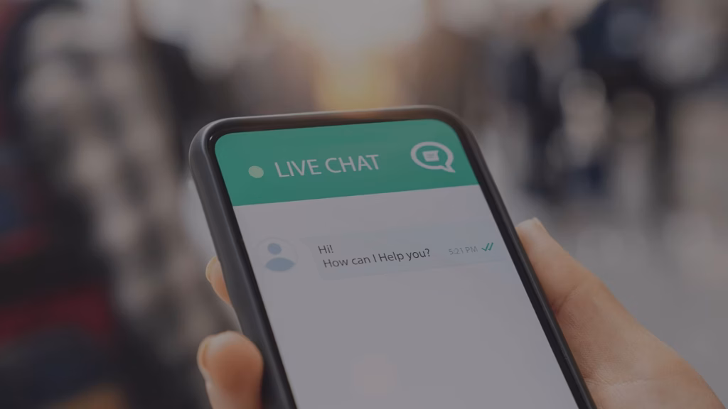 A customer using a chatbot from a real estate website.