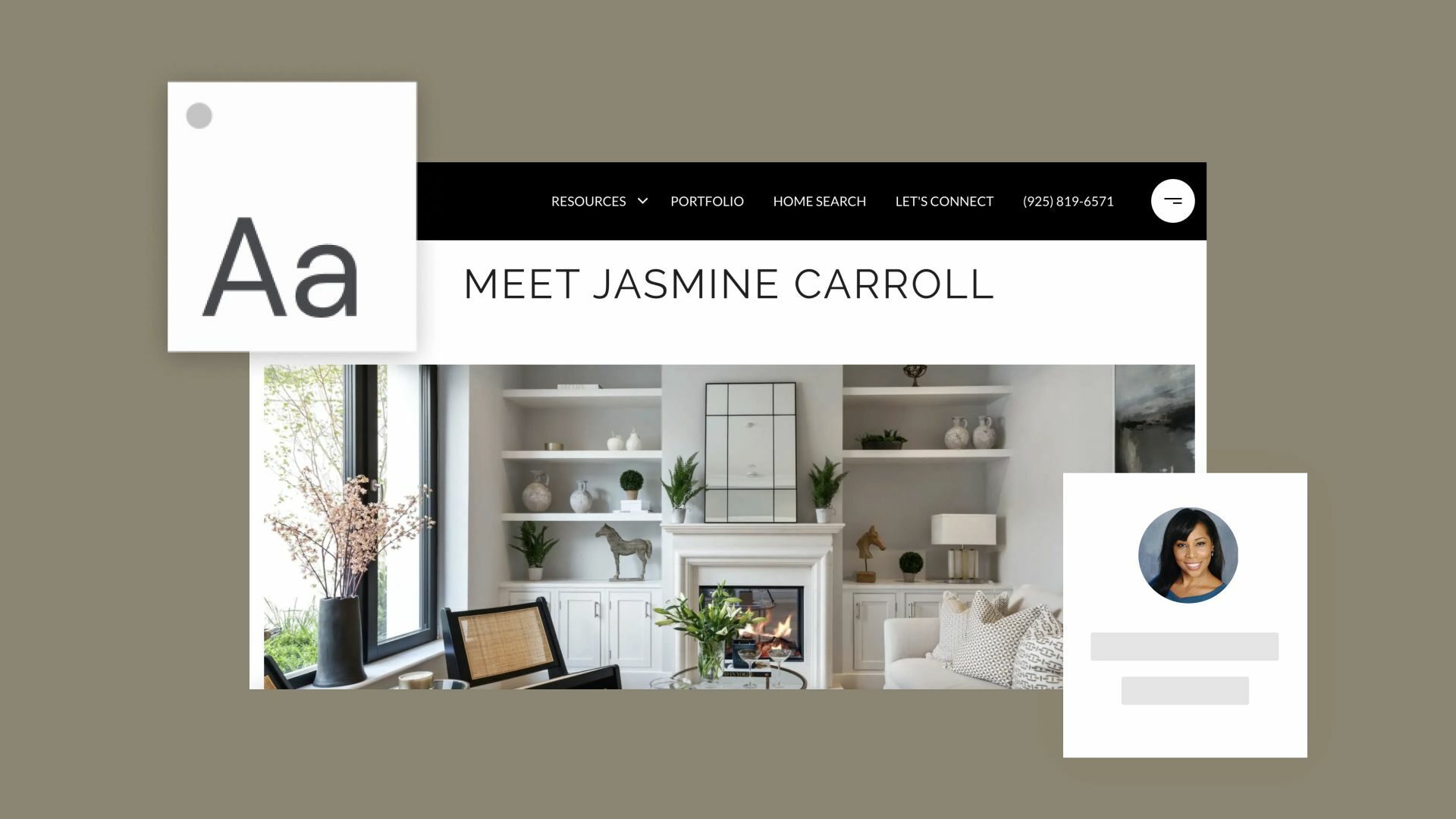 Real estate bio website mockup designed by Luxury Presence