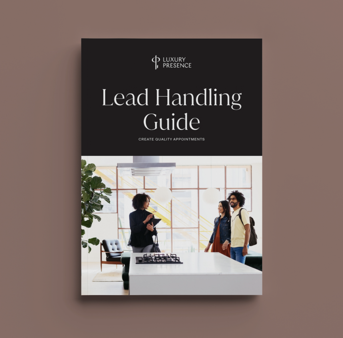 Picture of a downloadable lead handling guide created by Luxury Presence