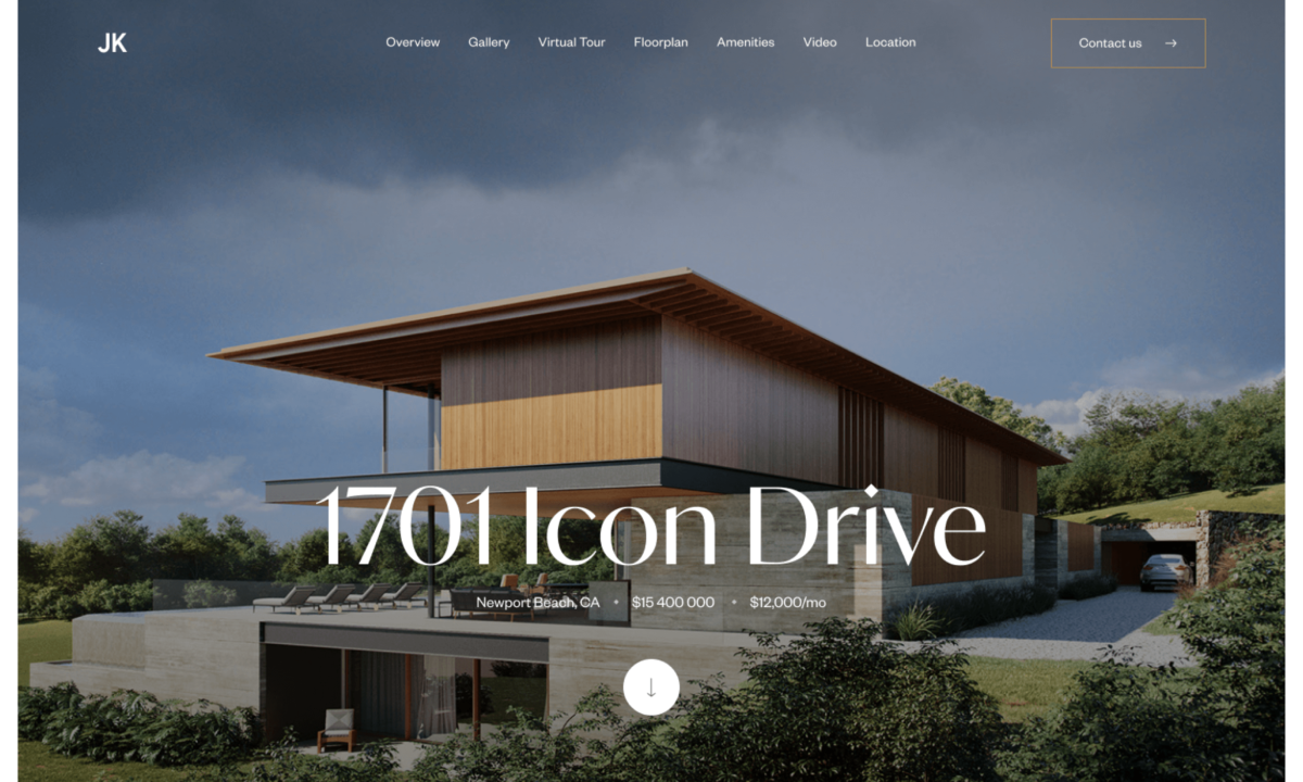A visually stunning single property website template designed by Luxury Presence is showcased.