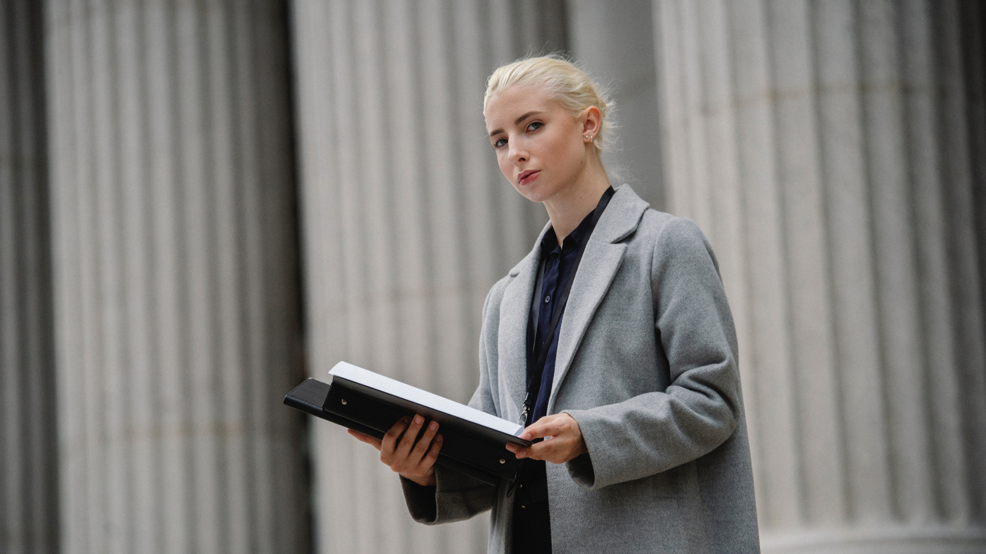 professional business woman, holding open book