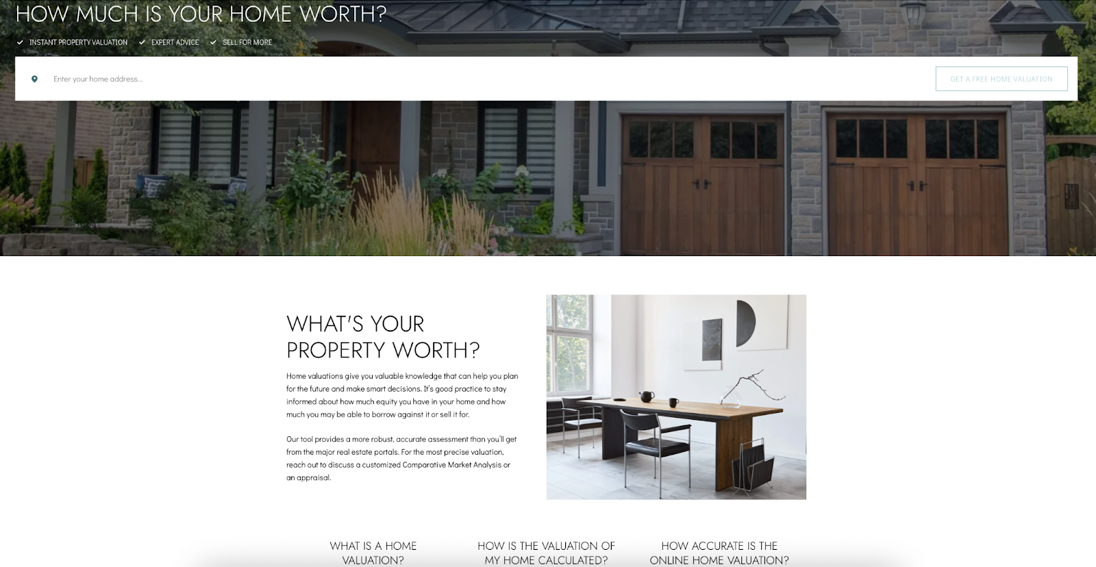 Screenshot of Morgan Broussard's Real estate landing page