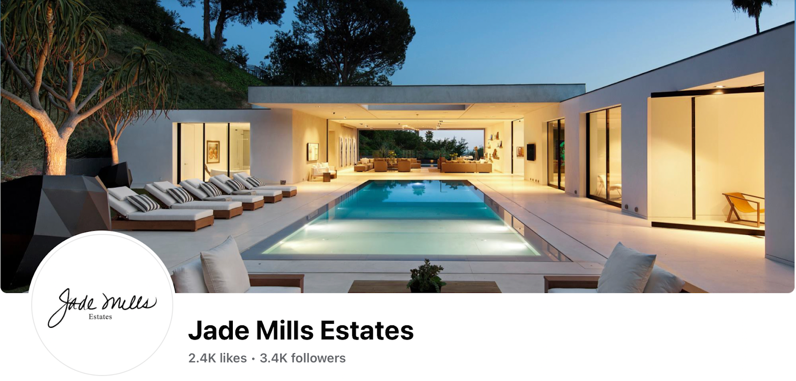 Facebook cover photo for Jade Mills Estates profile