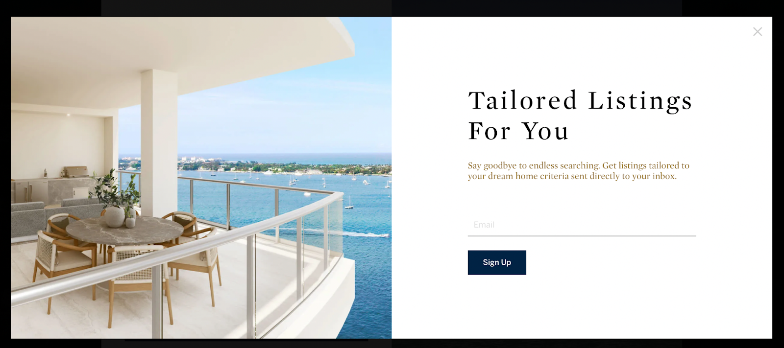 Screenshot of Real estate landing page by Vanessa Frank