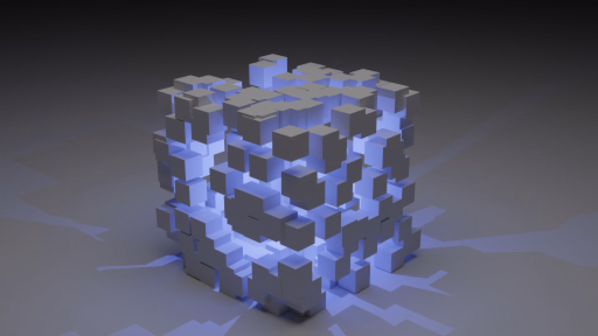 image of cube exploding used to symbolize real estate block chain