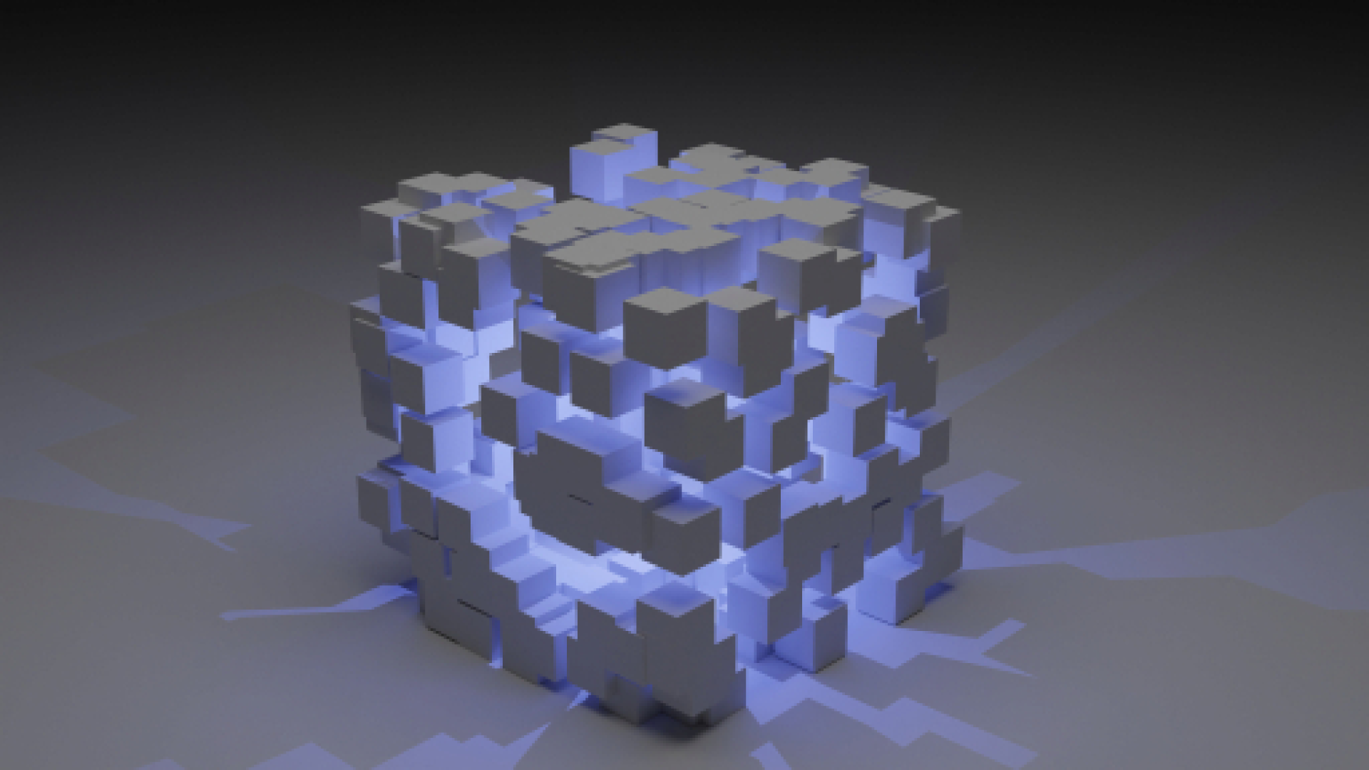 image of cube exploding used to symbolize real estate block chain