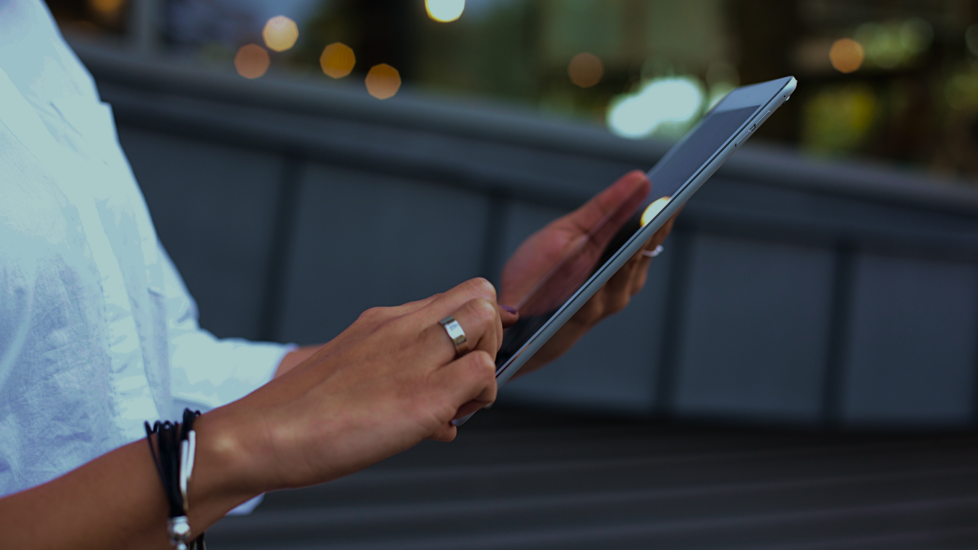 image of real estate agent holding iPad