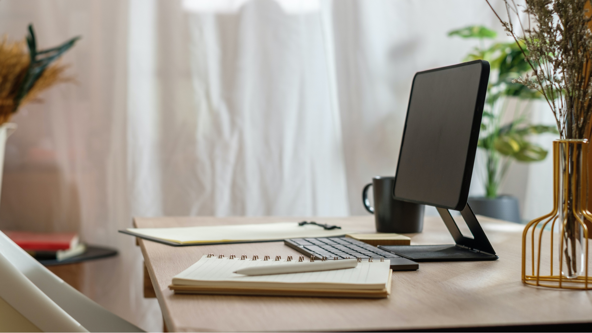 image of work from home setup
