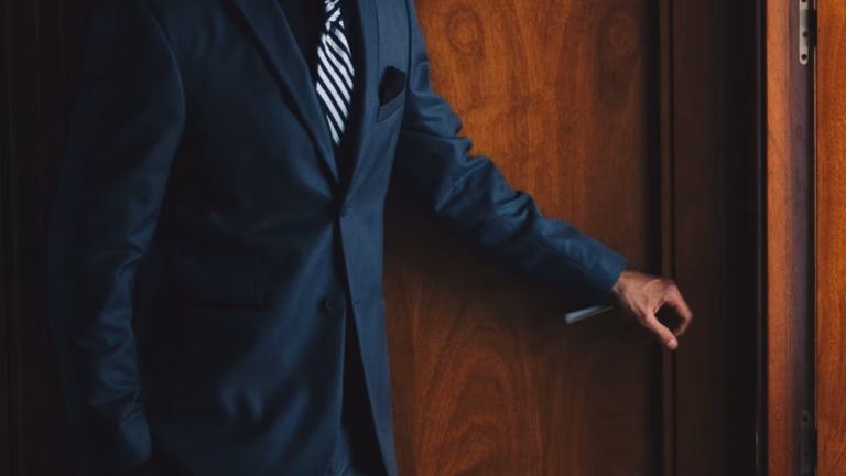 Real estate agent door knocking