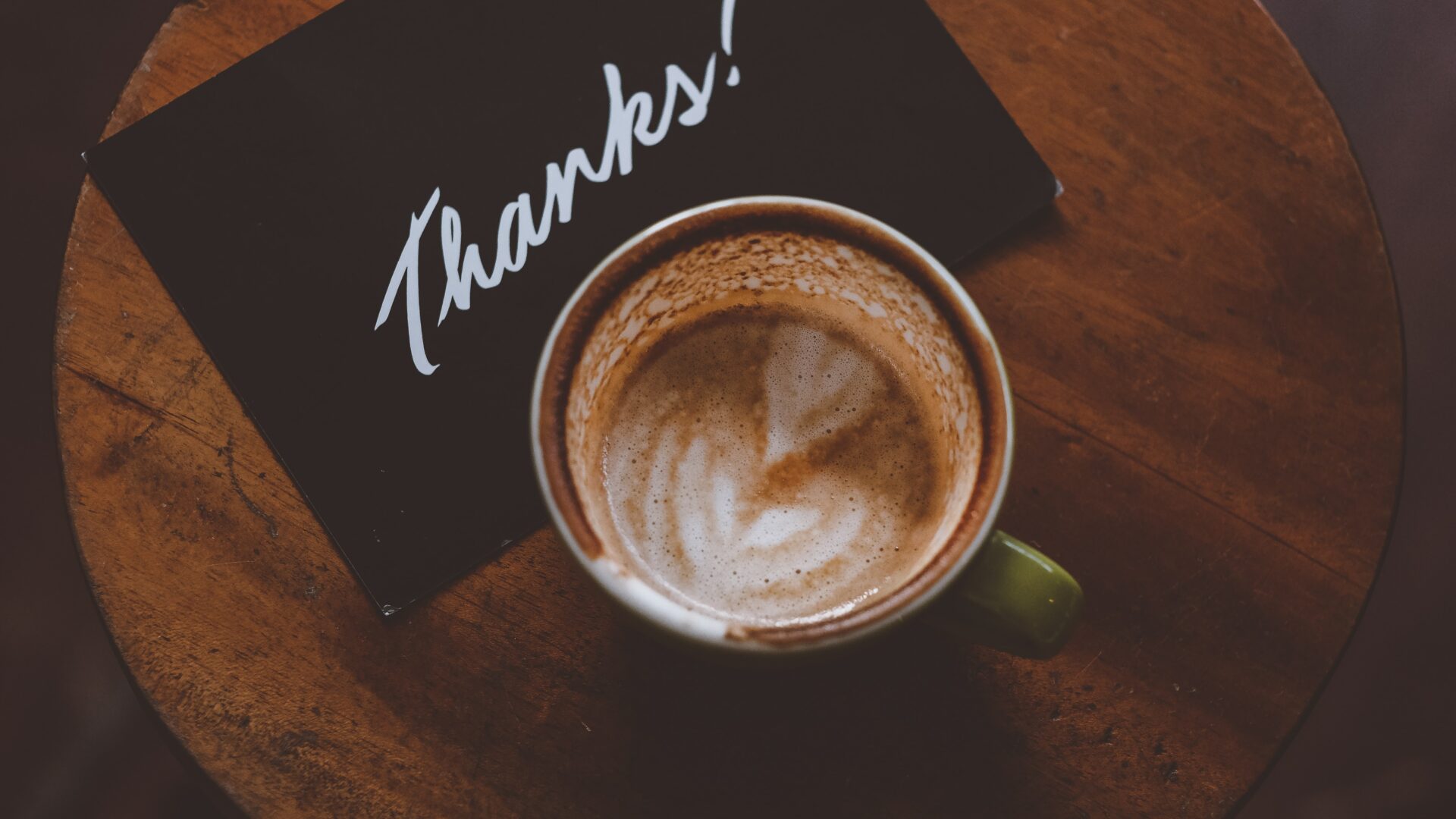 thank you card and coffee cup for real estate pop-by ideas blog