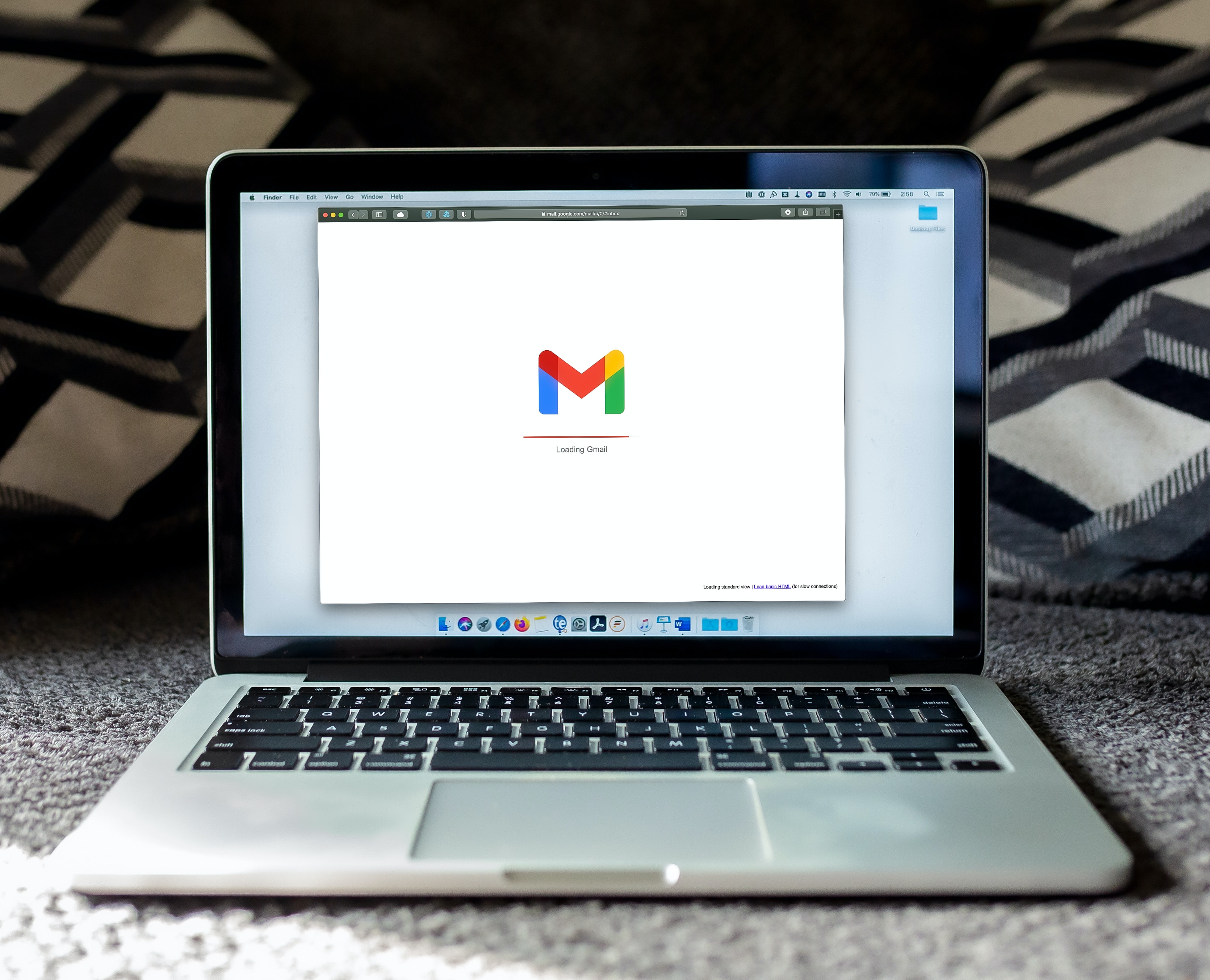 laptop open to gmail