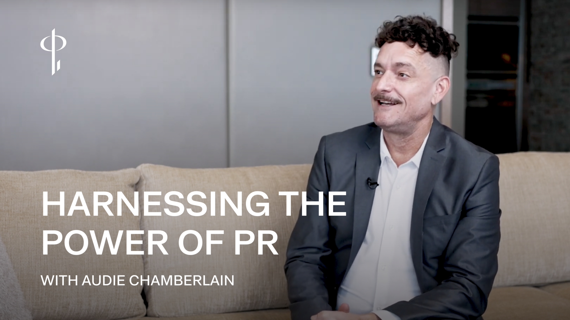 image of Audie Chamberlain with text "harnessing the power of PR"