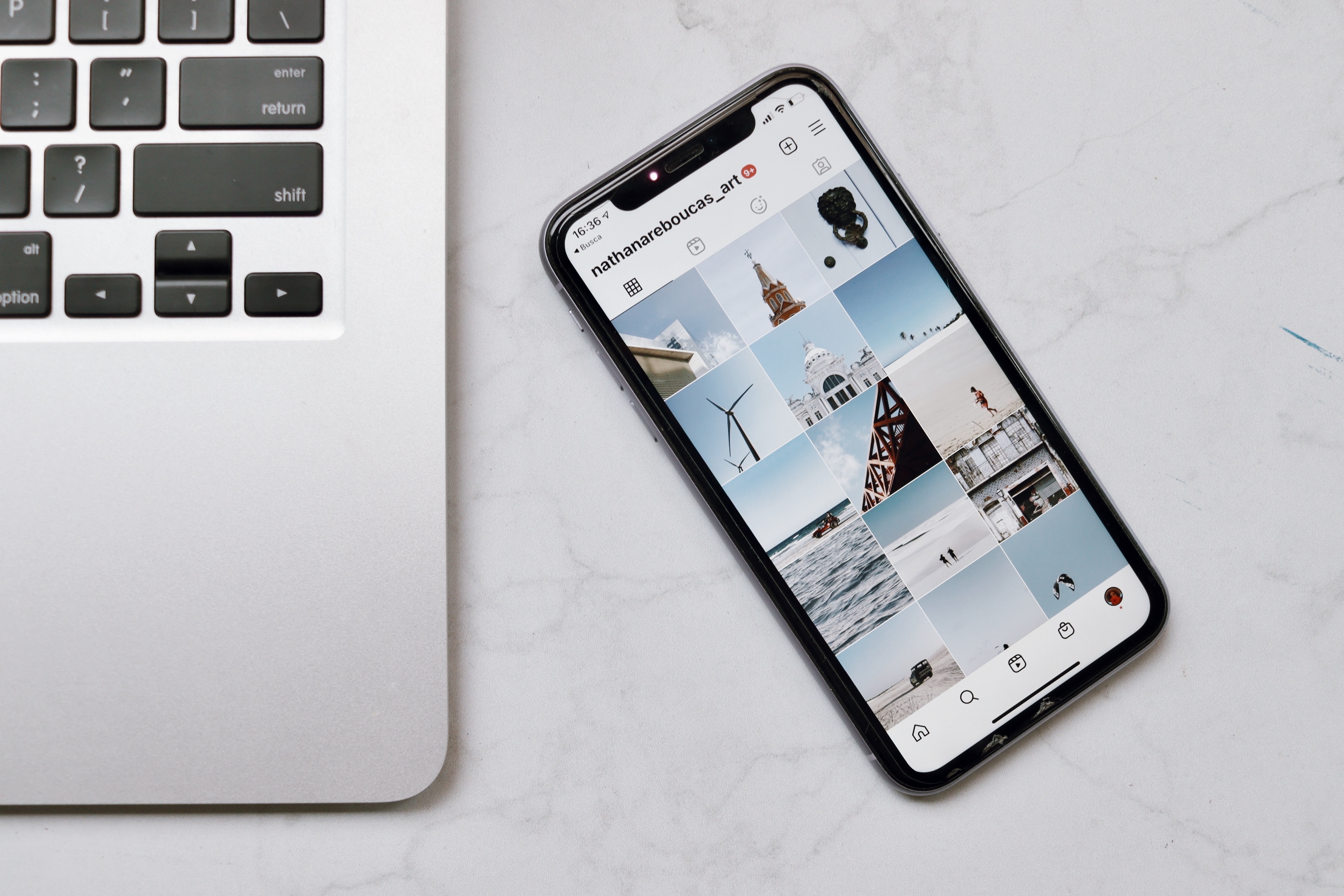 image of iPhone displaying an instagram account