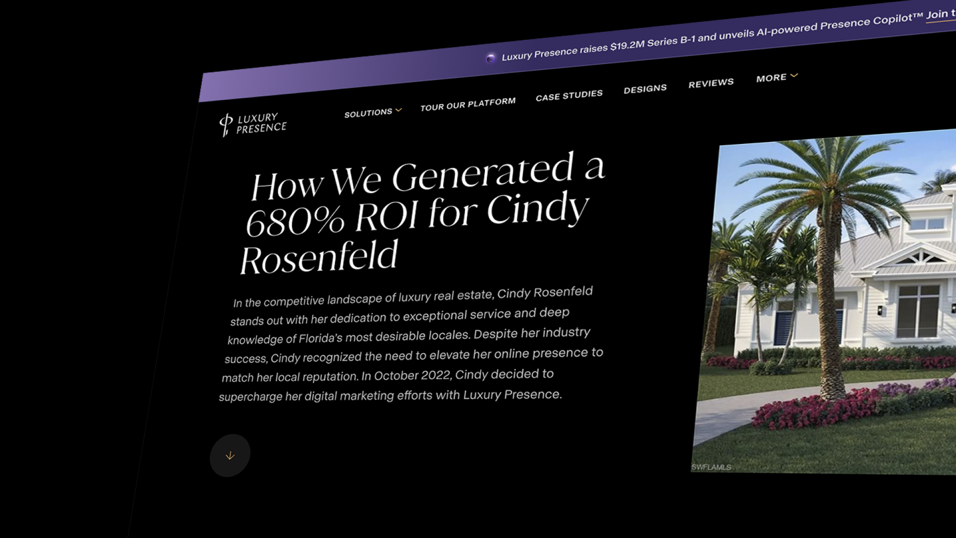 Image of case study from Luxury Presence Website