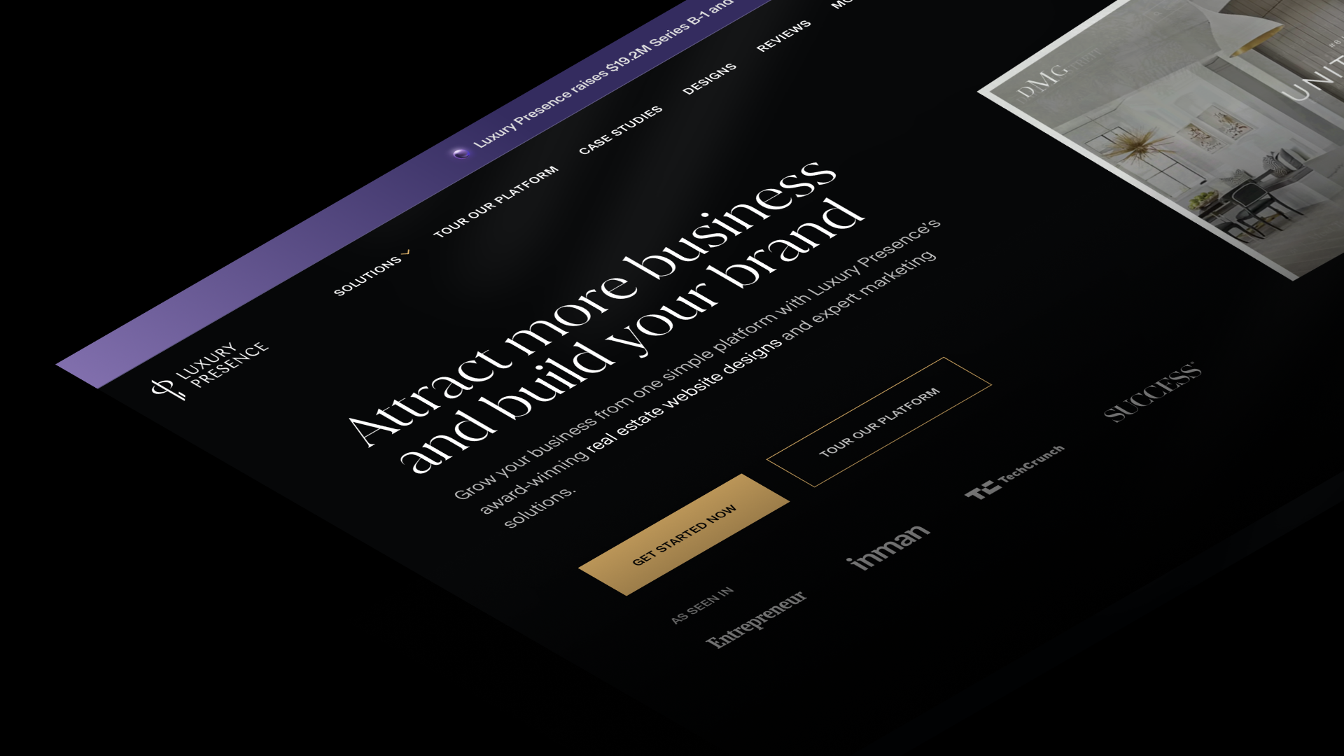 screenshot of Luxury Presence home screen