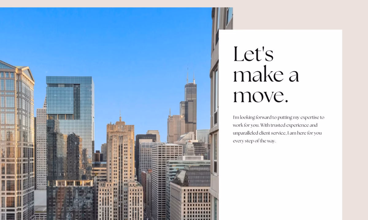 Example of a page in a real estate listing presentation that asks for a seller's business