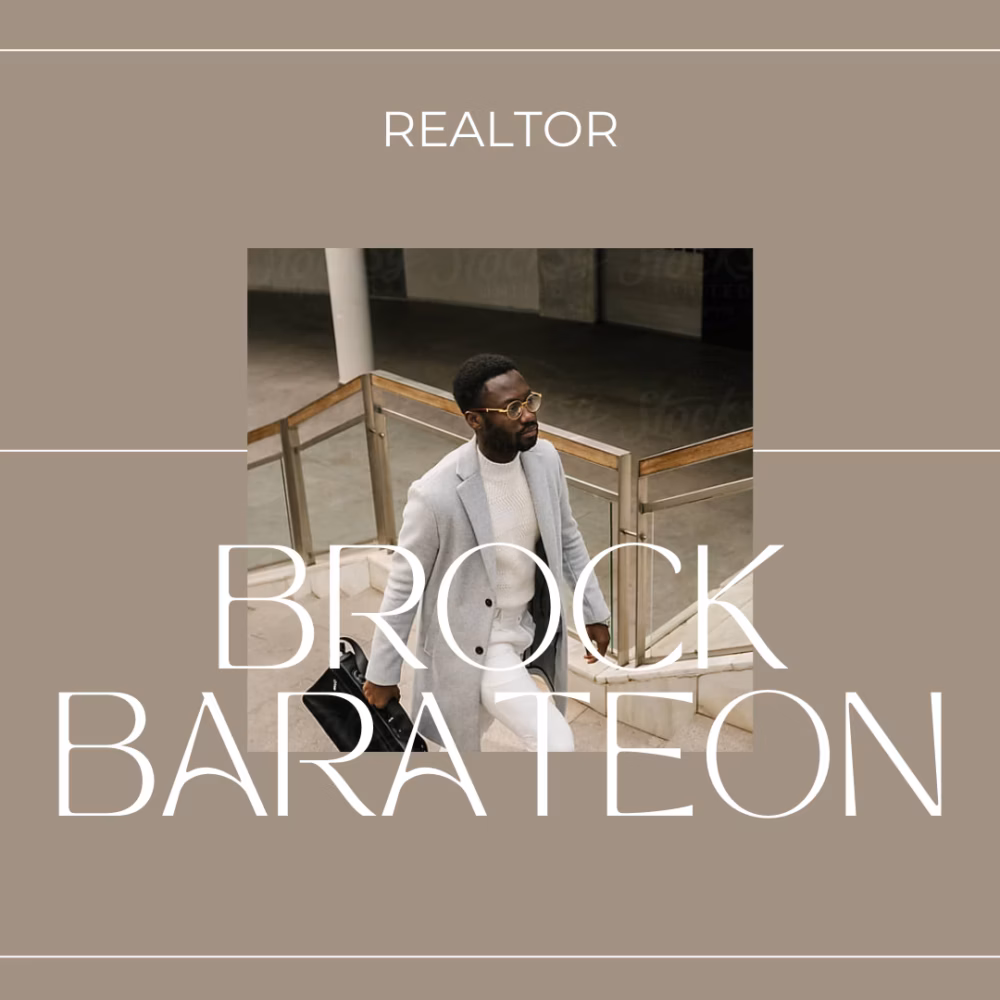 One post example in the real estate social media template pack called Brock