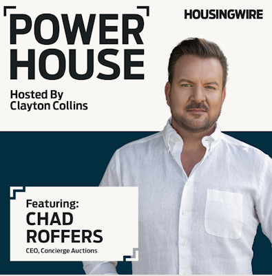 Ad from Housingwire promoting a podcast featuring Chad Roffers of Concierge Auctions