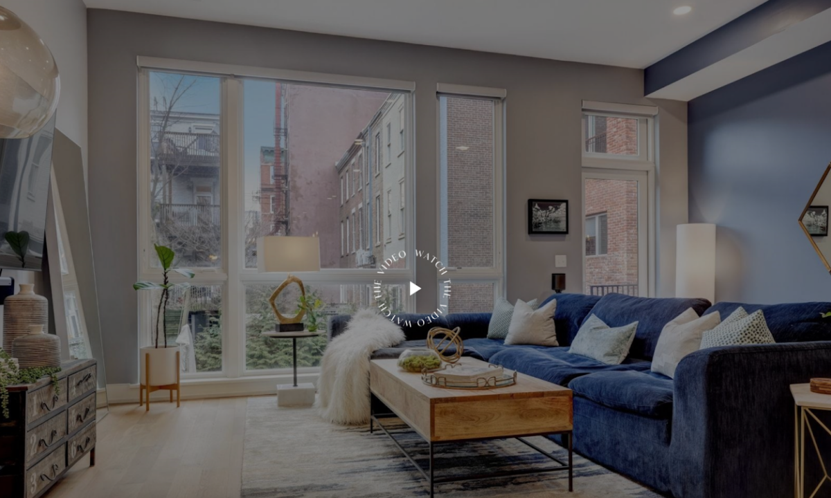 Screenshot of the embedded video tour of single property site for an apartment on garden street