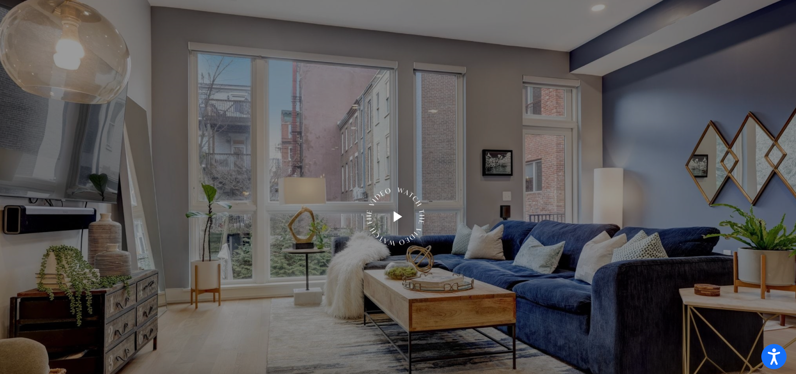 Screenshot of the embedded video tour of single property site for an apartment on garden street
