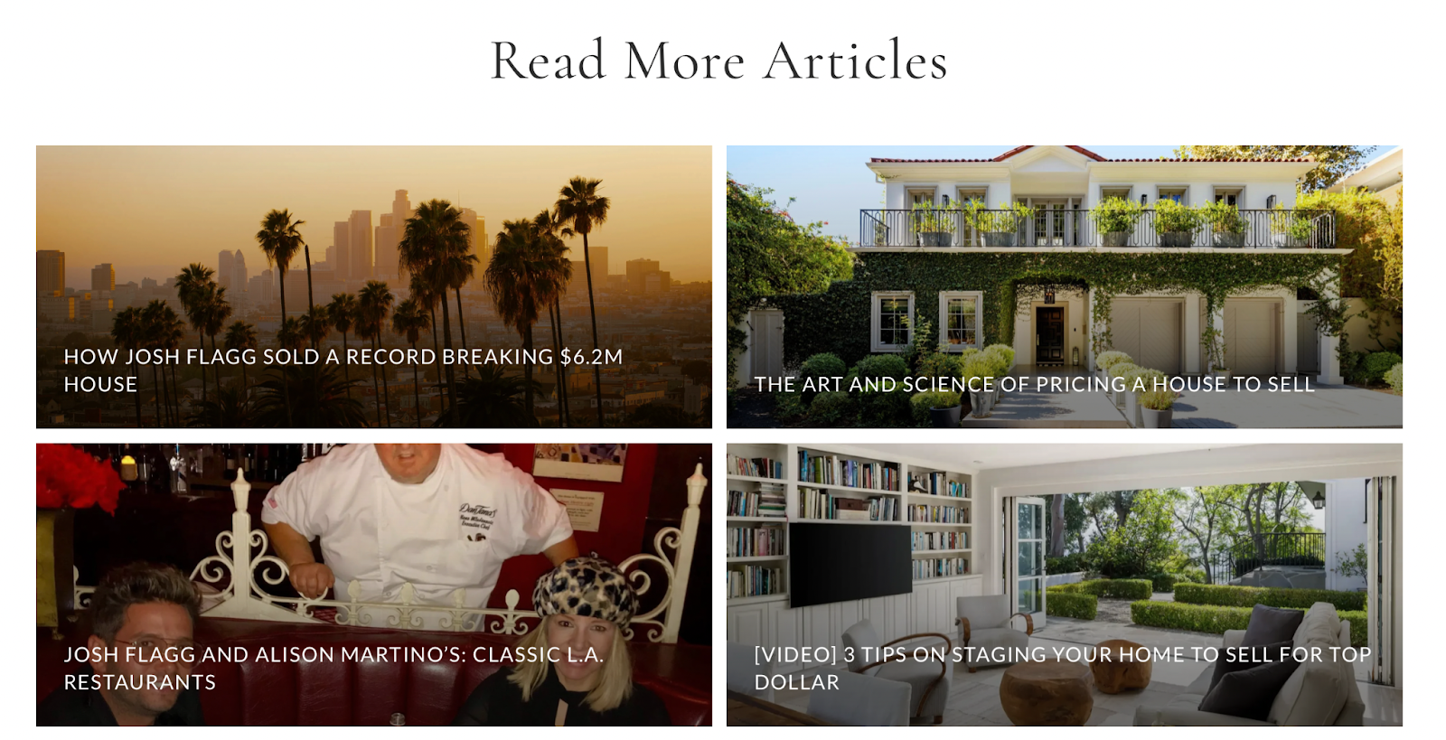 Screenshot of Josh Flagg's blogroll and article content