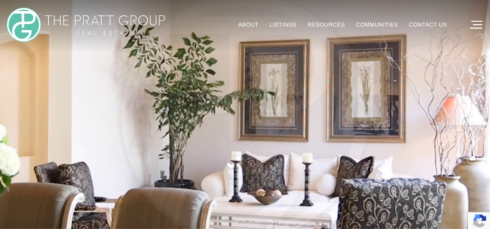 Example of a real estate website created by Agent Image for The Pratt Group