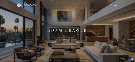 A gif of the home page of the website for real estate broker Adam Brawer