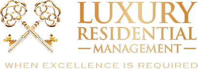 luxury residential management's real estate logo
