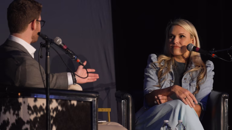 a real estate agent conducting a podcast interview