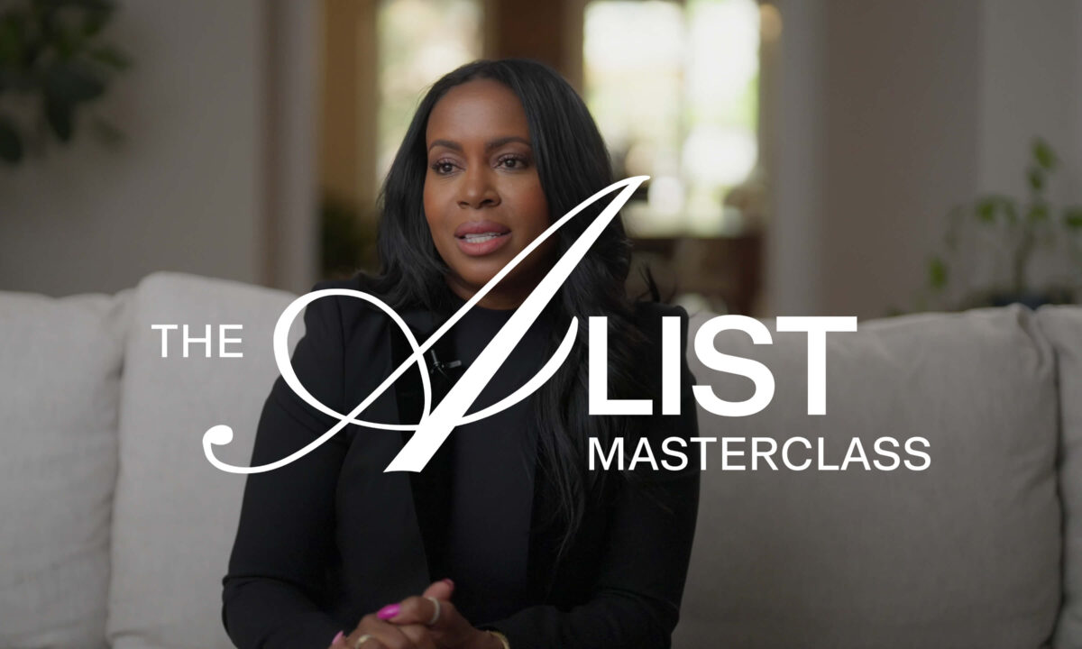 ricia Lee, New York City real estate professional and star of Owning Manhattan, seated and speaking during her appearance on The A List podcast with Luxury Presence.