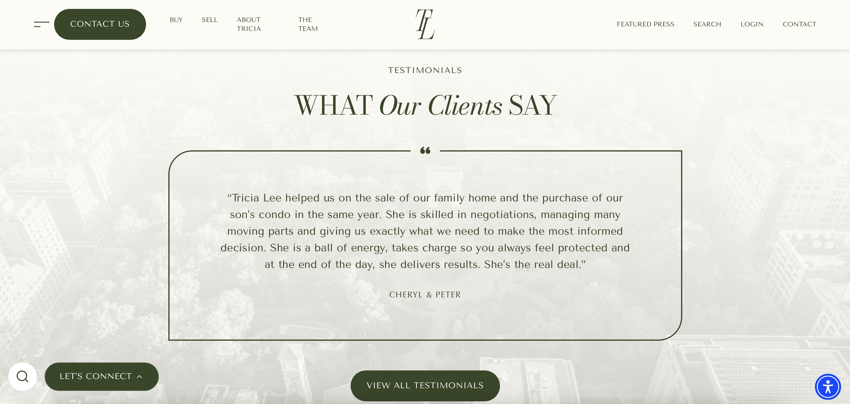 Screenshot of a testimonial on a Luxury Presence website