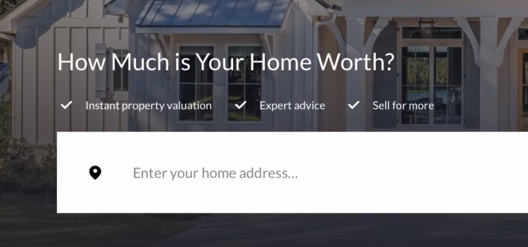 screenshot of a home valuation