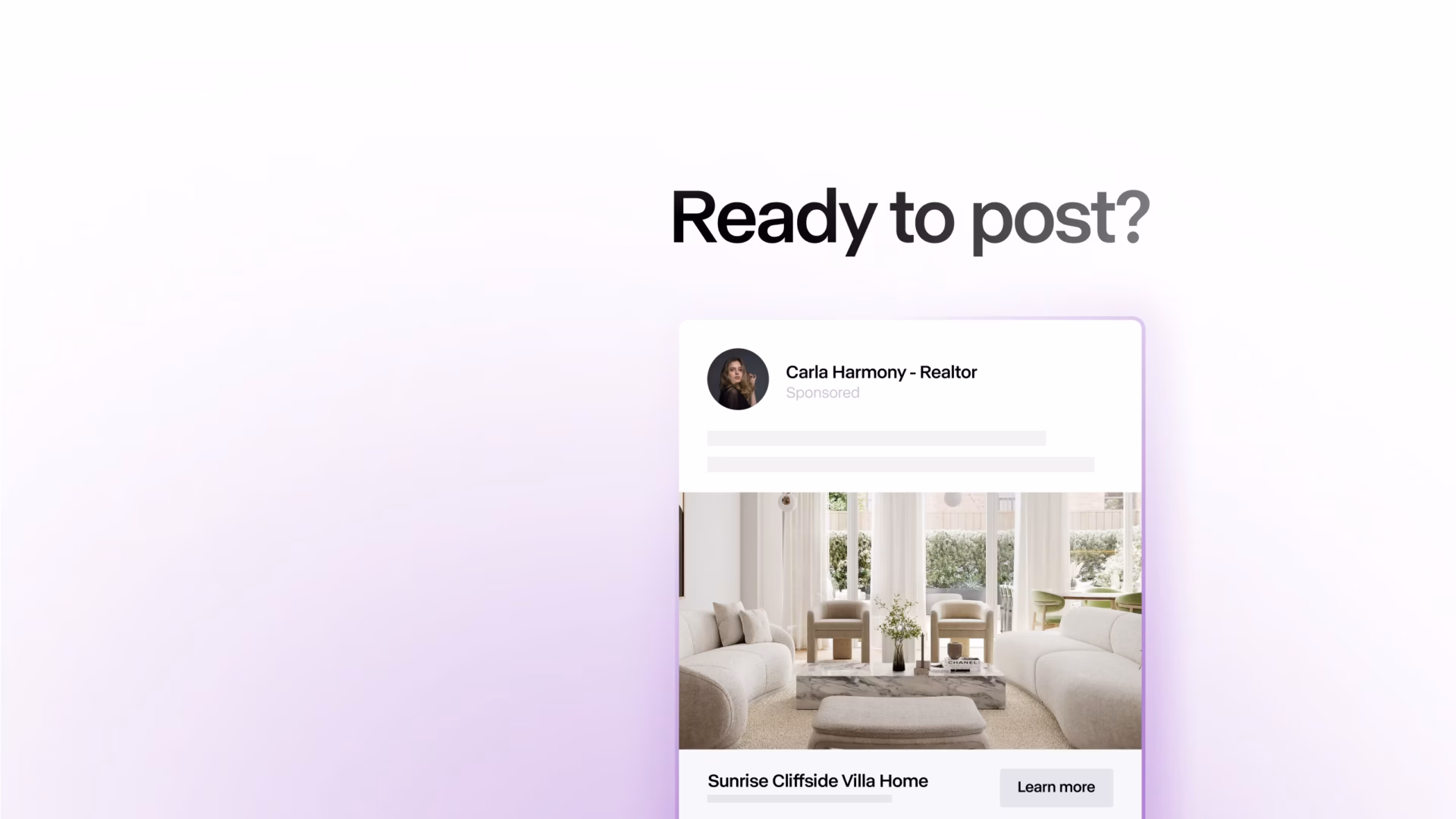 Dashboard displaying real estate marketing automation tools, including blog creation and posting management.