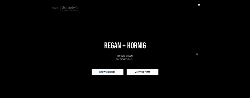 Scrolling screenshot of real estate team Regan & Hornig created by Luxury Presence