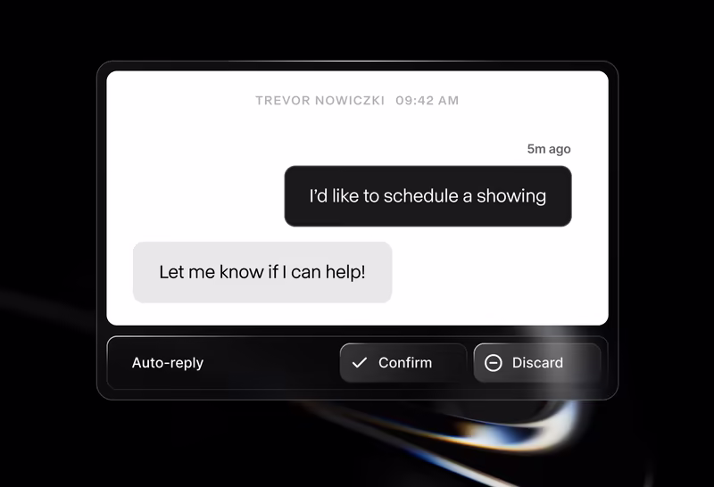 An AI Lead Nurture text conversation with a new real estate lead