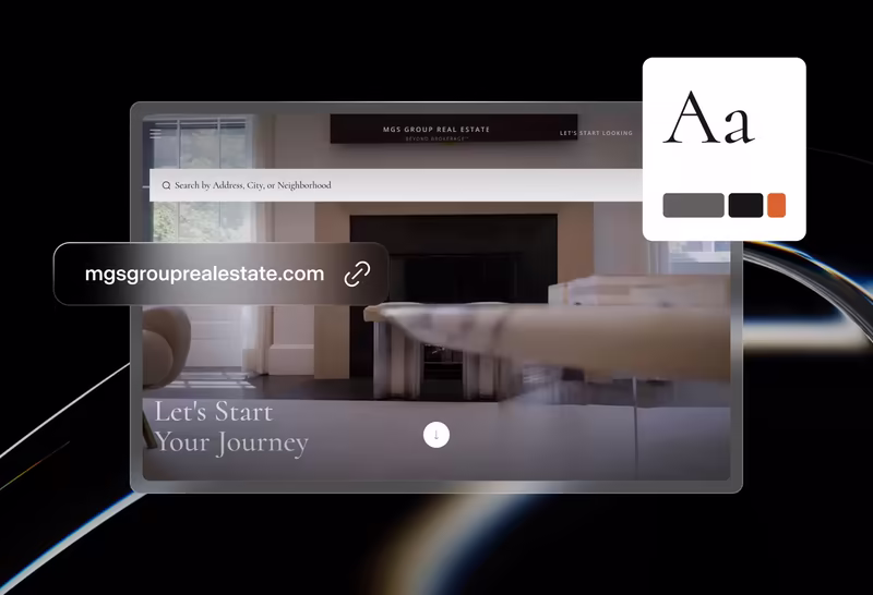 A Luxury Presence real estate website with brand typography and color palette